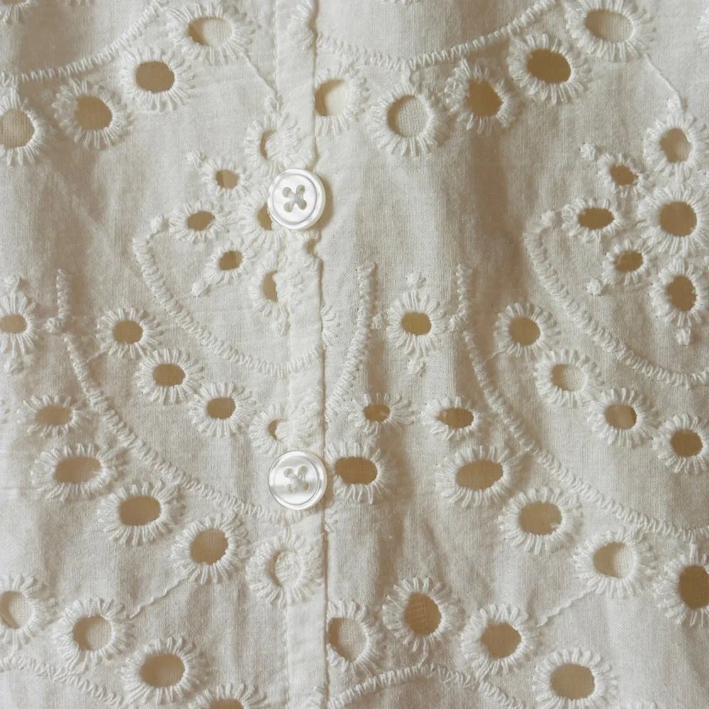 Reba 100% Cotton Ruffled Cream Eyelet Sleeveless Maxi Dress Women’s Large NEW - Picture 7 of 13